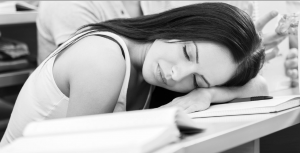 Student sleeping at desk