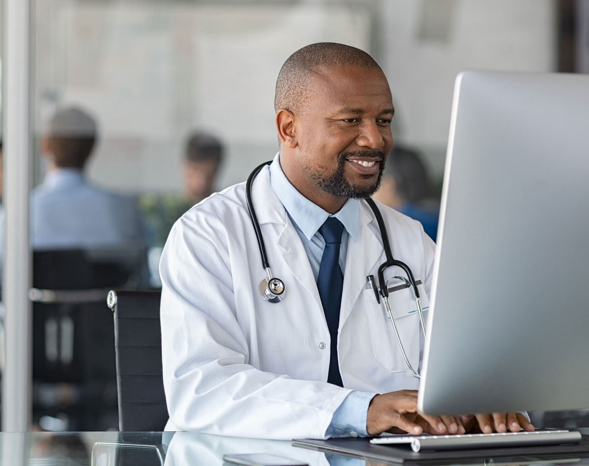 doctor using a computer