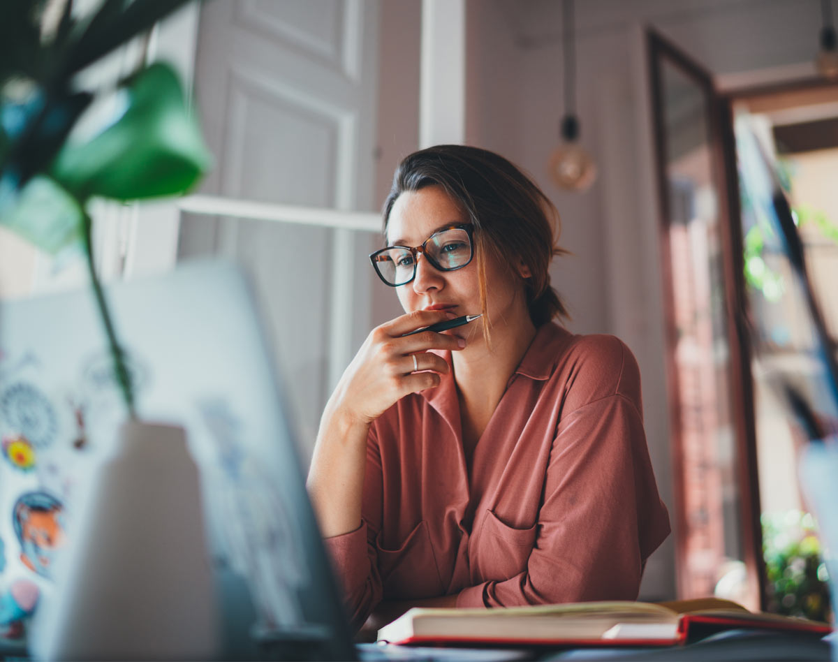 woman using a laptop